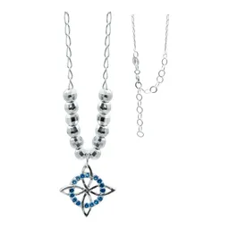 Collar de Plata 925 Nudo de Bruja con Mini Zirconia Azul - Imagen 1