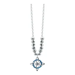 Collar de Plata 925 Nudo de Bruja con Mini Zirconia Azul - Imagen 3