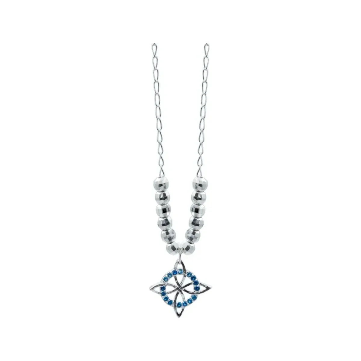 Collar de Plata 925 Nudo de Bruja con Mini Zirconia Azul - Imagen 3