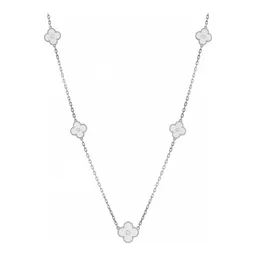 Collar de Plata .925 Trébol 7 Motivos Ajustable 60 a 65cm Blanco - Imagen 1