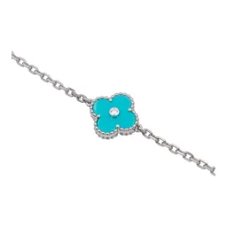 Collar de Plata .925 Trébol 7 Motivos Ajustable 60 a 65cm Turquesa - Imagen 3