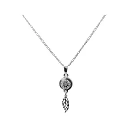 Collar Dije Atrapasueños Plata Ley .925 con Zirconia Brillante - Imagen 1