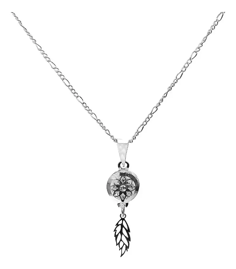 Collar Dije Atrapasueños Plata Ley .925 con Zirconia Brillante - Imagen 1