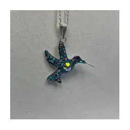 Collar Dije Colibrí Multicolor con Zirconias Plata .925 50cm - Imagen 5