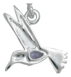 Collar Dije Colibrí Plata 925 Zirconia Violeta con Cadena - Imagen 5