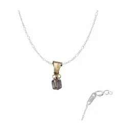 Collar Dije Corazón Oro 10k Zirconia Violeta con Cadena - Imagen 1