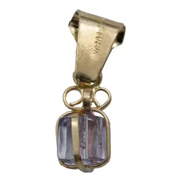 Collar Dije Corazón Oro 10k Zirconia Violeta con Cadena - Imagen 3