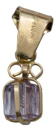 Collar Dije Corazón Oro 10k Zirconia Violeta con Cadena - Imagen 3