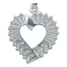 Collar Dije Corazón Plata 925 con Zirconia Baguette - Imagen 3