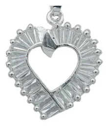 Collar Dije Corazón Plata 925 con Zirconia Baguette - Imagen 3