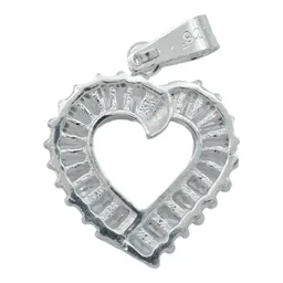 Collar Dije Corazón Plata 925 con Zirconia Baguette - Imagen 4