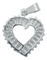 Collar Dije Corazón Plata 925 con Zirconia Baguette - Imagen 4