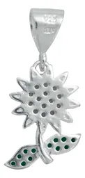 Collar Dije Flor Plata 925 Zirconia Amarilla - Imagen 4