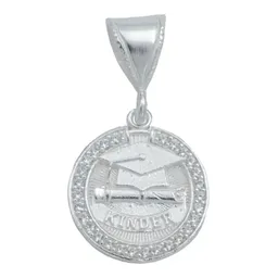 Collar Dije Graduación Niño Niña Plata .925 con Zirconia - Imagen 2