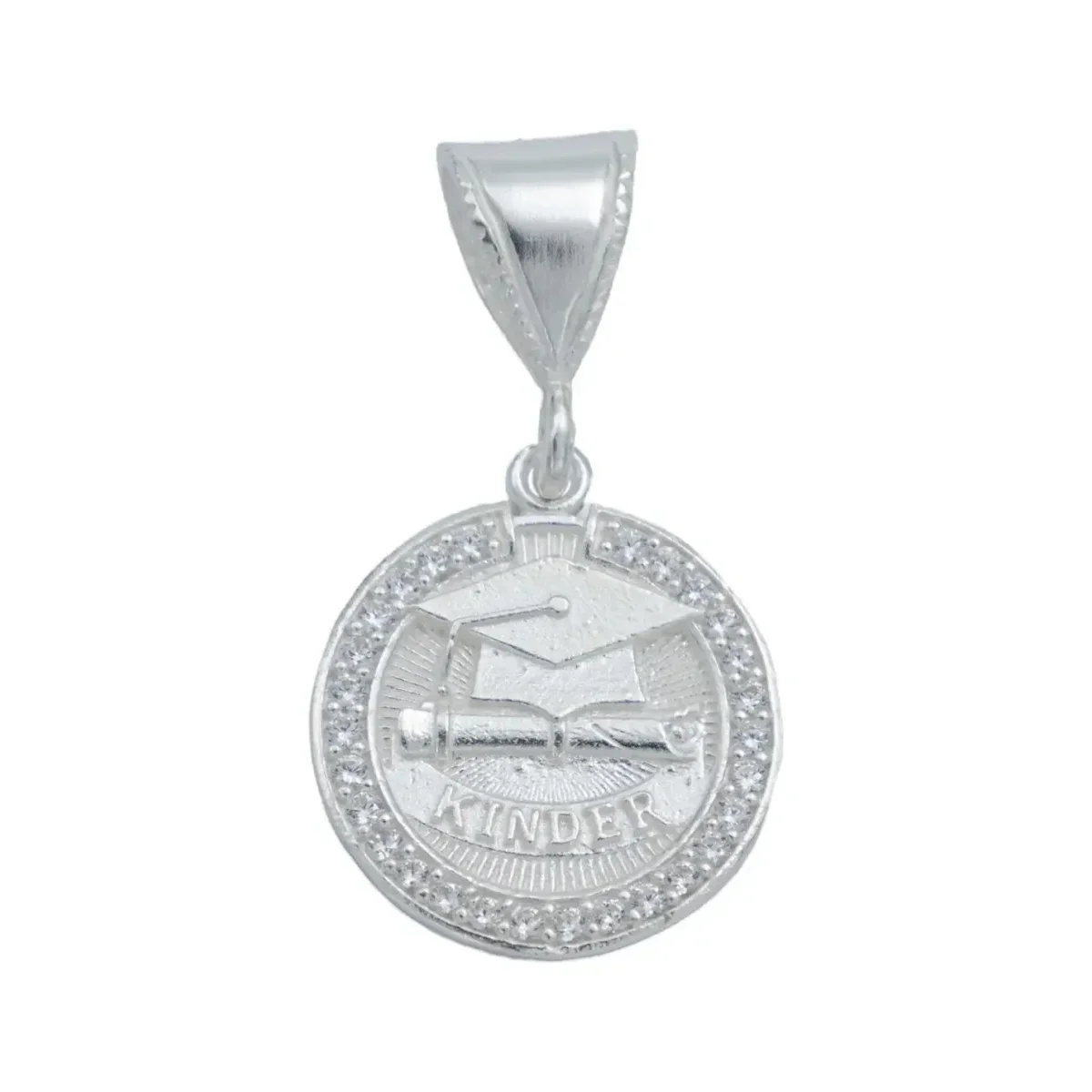Collar Dije Graduación Niño Niña Plata .925 con Zirconia - Imagen 2