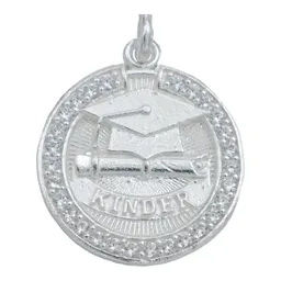 Collar Dije Graduación Niño Niña Plata .925 con Zirconia - Imagen 3