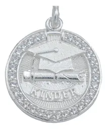 Collar Dije Graduación Niño Niña Plata .925 con Zirconia - Imagen 3