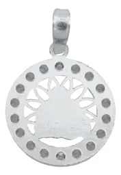 Collar Dije Medalla Buda Plata 925 con Zirconia Transparente - Imagen 4