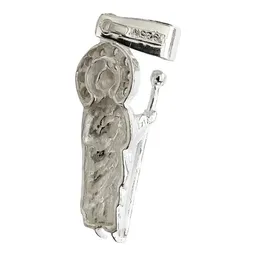 Collar Dije Medalla San Judas Tadeo Plata 925 con Zirconia y Cadena - Imagen 4