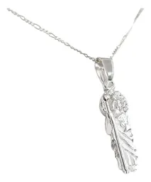 Collar Dije Medalla San Judas Tadeo Plata 925 con Zirconia y Cadena - Imagen 6