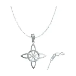 Collar Dije Nudo Bruja Celta Místico Plata 925 Zirconia Violeta - Imagen 1