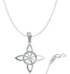 Collar Dije Nudo Bruja Celta Místico Plata 925 Zirconia Violeta - Imagen 1