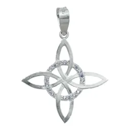 Collar Dije Nudo Bruja Celta Místico Plata 925 Zirconia Violeta - Imagen 2