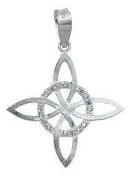 Collar Dije Nudo Bruja Celta Místico Plata 925 Zirconia Violeta - Imagen 2