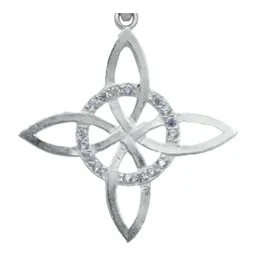 Collar Dije Nudo Bruja Celta Místico Plata 925 Zirconia Violeta - Imagen 3