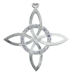 Collar Dije Nudo Bruja Celta Místico Plata 925 Zirconia Violeta - Imagen 3