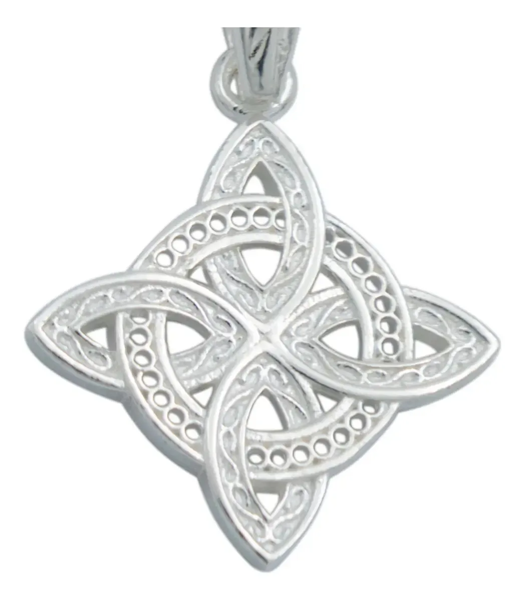 Collar Dije Nudo Bruja Celta Plata Italiana .925 - Imagen 3