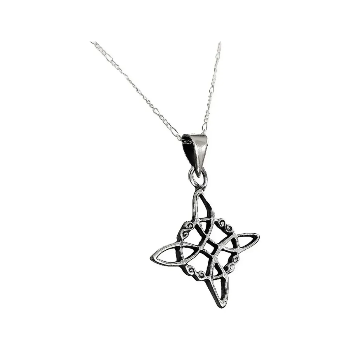 Collar Dije Nudo Bruja Plata 925 Pavonado Cadena Unisex - Imagen 2