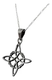 Collar Dije Nudo Bruja Plata 925 Pavonado Cadena Unisex - Imagen 3