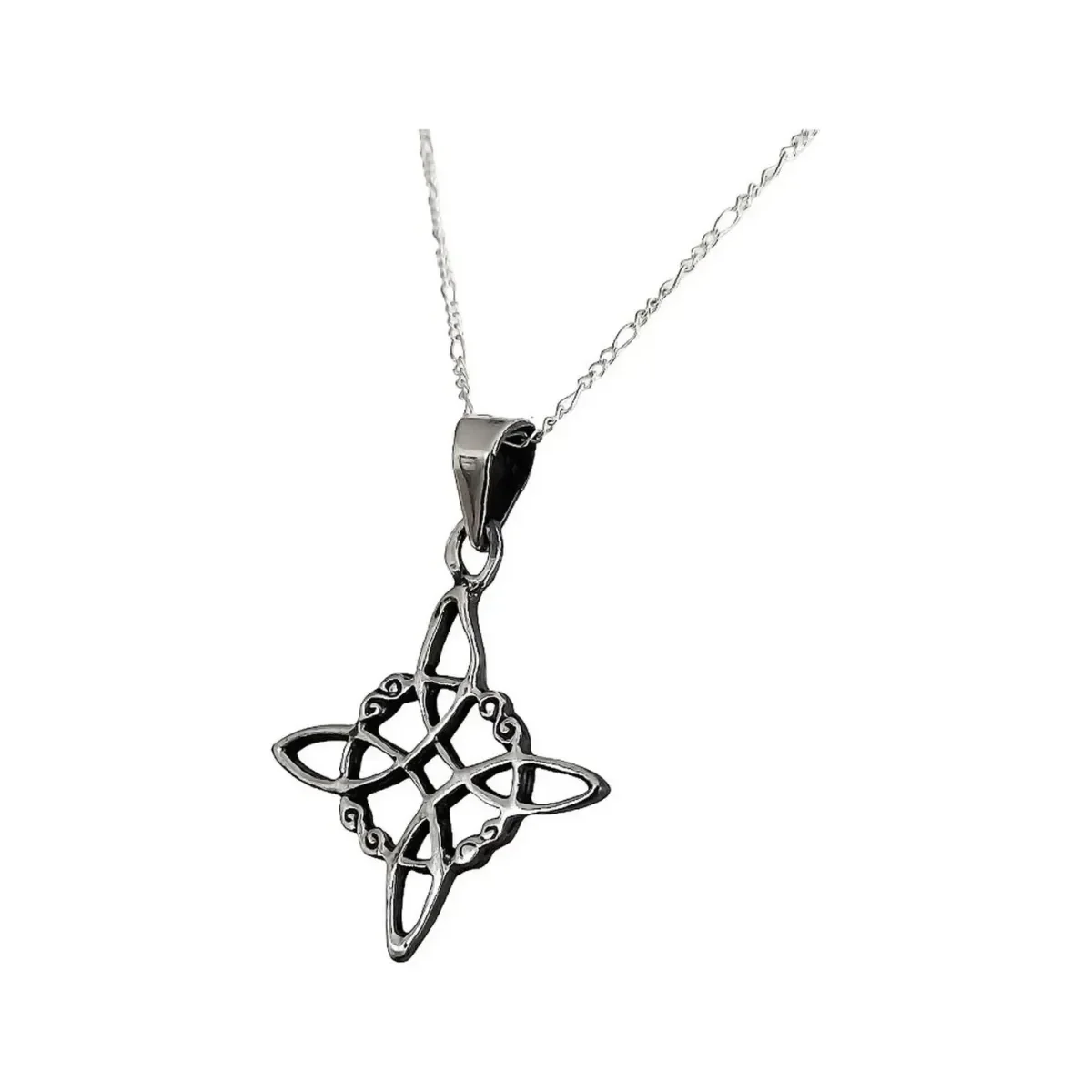 Collar Dije Nudo Bruja Plata 925 Pavonado Cadena Unisex - Imagen 3