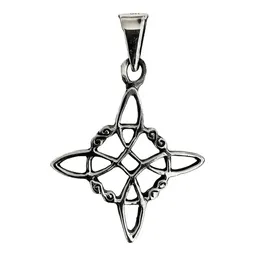 Collar Dije Nudo Bruja Plata 925 Pavonado Cadena Unisex - Imagen 4