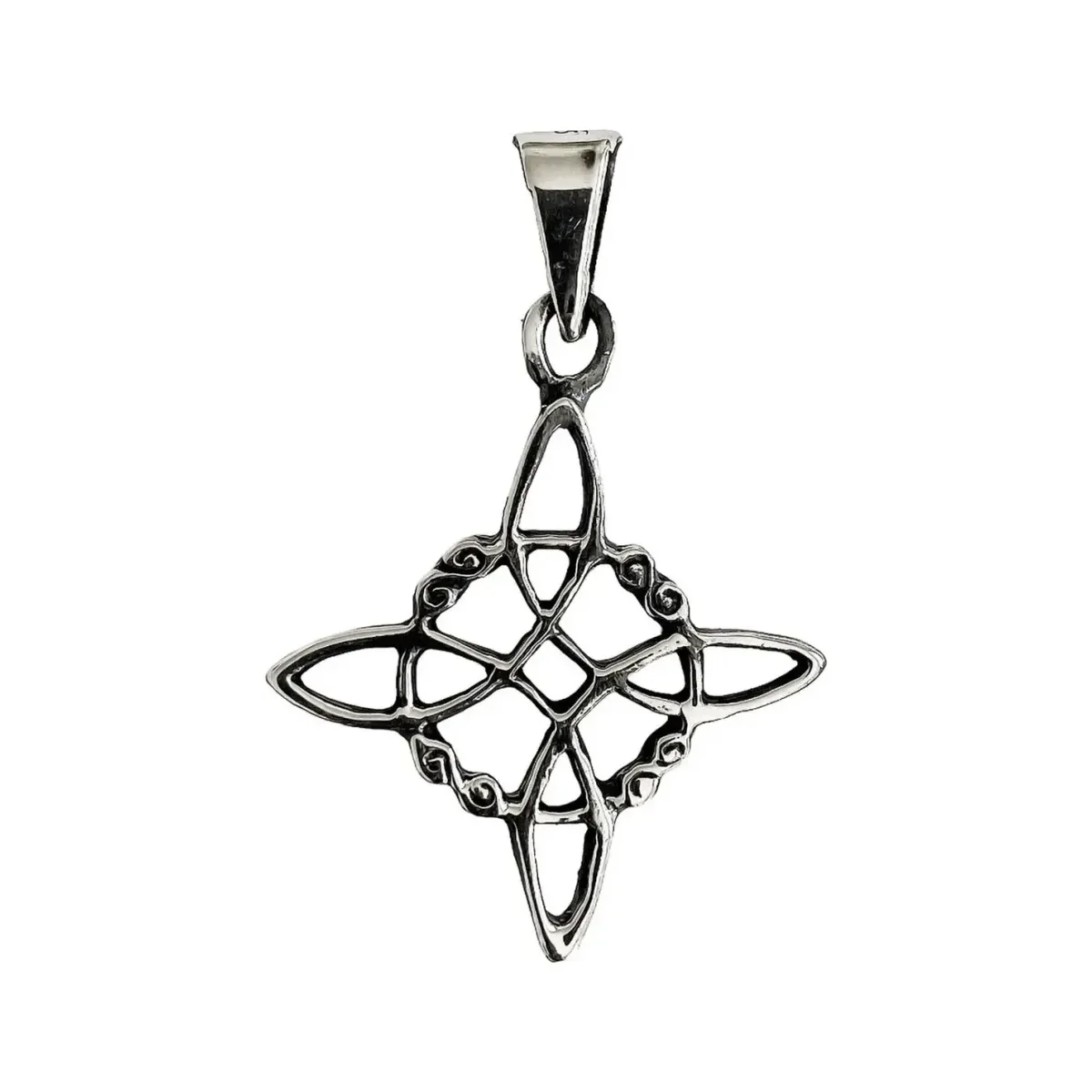 Collar Dije Nudo Bruja Plata 925 Pavonado Cadena Unisex - Imagen 4