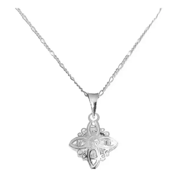 Collar Dije Nudo de Bruja Celta Plata 925 con Zirconia Brillante - Imagen 1
