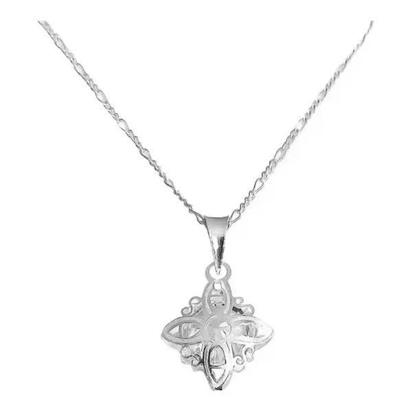 Collar Dije Nudo de Bruja Celta Plata 925 con Zirconia Brillante - Imagen 1
