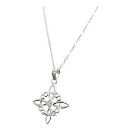 Collar Dije Nudo de Bruja Celta Plata 925 con Zirconia - Imagen 1