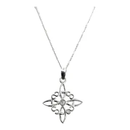 Collar Dije Nudo de Bruja Celta Plata 925 con Zirconia - Imagen 2
