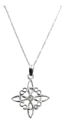 Collar Dije Nudo de Bruja Celta Plata 925 con Zirconia - Imagen 2
