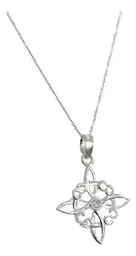 Collar Dije Nudo de Bruja Celta Plata 925 con Zirconia - Imagen 3