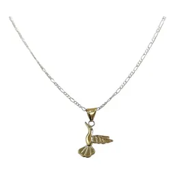 Collar Dije Oro 10k Colibrí Esmaltado Hueco con Cadena 50cm - Imagen 1