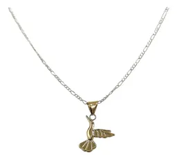 Collar Dije Oro 10k Colibrí Esmaltado Hueco con Cadena 50cm - Imagen 1
