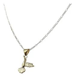 Collar Dije Oro 10k Colibrí Esmaltado Hueco con Cadena 50cm - Imagen 2
