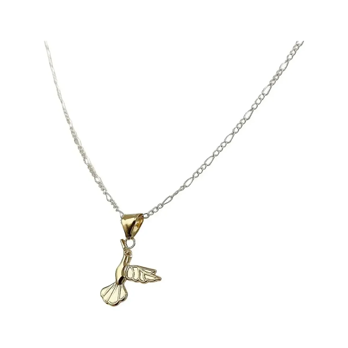 Collar Dije Oro 10k Colibrí Esmaltado Hueco con Cadena 50cm - Imagen 2