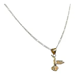 Collar Dije Oro 10k Colibrí Esmaltado Hueco con Cadena 50cm - Imagen 3