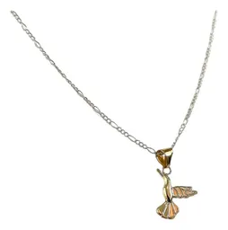 Collar Dije Oro 10k Colibrí Esmaltado Hueco con Cadena 50cm - Imagen 3