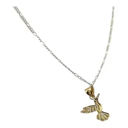 Collar Dije Oro 10k Colibrí Esmaltado Hueco con Cadena 50cm - Imagen 4