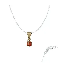 Collar Dije Oro 10k Zirconia Naranja Diseño Mini Regalo - Imagen 1